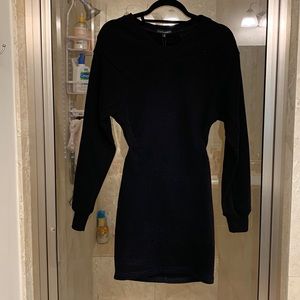 Black JLUXLABEL mini sweater dress with cutout back- NWT